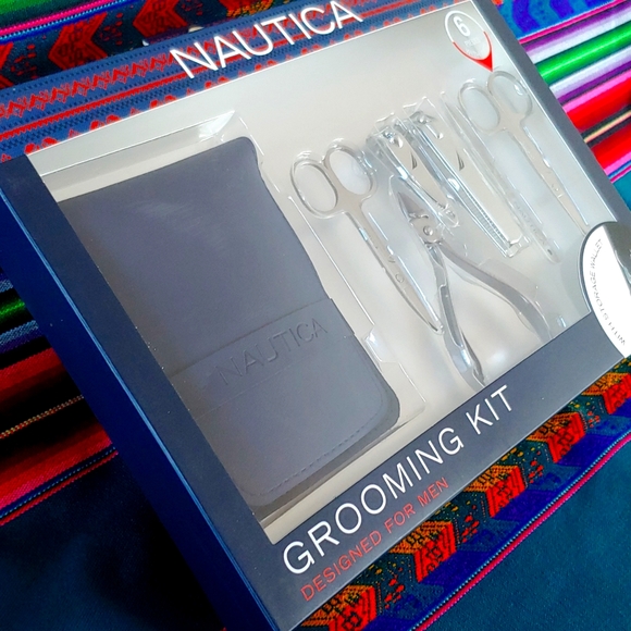 Nautica Men's Grooming Tool Kit with Storage Wallet, Stainless Steel - Picture 3 of 8
